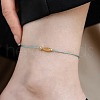 Adjustable Brass Fish Braided Bead Anklets WGBBA61-01-1