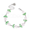 Glass Flower Beaded Bracelets BJEW-JB09788-02-1