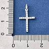 925 Sterling Silver Micro Pave Clear Cubic Zirconia Pendants STER-F059-04S-3