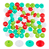 DICOSMETIC 80Pcs 4 Styles Rondelle Food Grade Eco-Friendly Silicone Beads SIL-DC0001-68B-1
