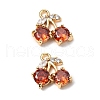 Brass Micro Pave Cubic Zirconia Pendants KK-A259-22G-03-1