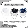 WADORN 3 Sets 3 Colors Mesh Veil Hair Bands MRMJ-WR0001-05-2