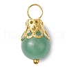Natural Green Aventurine/Amethyst/Rose Quartz/Lava Rock/Quartz Round Pendants PALLOY-JF03183-01-3