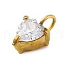 304 Stainless Steel Micro Pave Cubic Zirconia Pendants STAS-U042-02A-G-2
