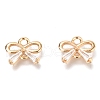 Brass Micro Pave Clear Cubic Zirconia Links Connectors ZIRC-H116-02G-1