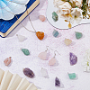 16Pcs Raw Rough Natural Fluorite & Green Aventurine & Green Fluorite & Rose Quartz & Amethyst & Ferruginous Quartz & Citrine & Quartz Crystal Pendants G-HS0001-08-5