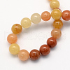 Natural Spring Yellow Jade Round Beads Strands G-S164-8mm-2