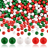 AHADERMAKER 600Pcs 3 Colors Christmas Natural Wood Beads WOOD-GA0001-57-1