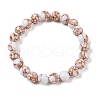 Synthetic Turquoise(Dyed) Round Beaded Stretch Bracelets G-U005-01B-08-1