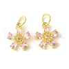 Brass Micro Pave Cubic Zirconia Pendants KK-U067-03G-03-1