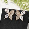 Butterfly Brass Micro Pave Clear Cubic Zirconia Stud Earrings for Women EJEW-G428-08G-2