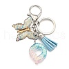 26Pcs Transparent Epoxy Resin & Transparent Acrylic & Faux Suede Tassel Keychain KEYC-JKC01202-17-2