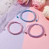 3Pcs 3 Colors Round Glass Seed Braided Bead Bracelets BJEW-MZ00088-2