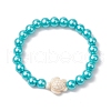 4Pcs 4 Colors Summer Dyed Synthetic Turquoise Turtle Bracelets BJEW-JB10258-3