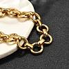 304 Stainless Steel Flat Round Link Chain Bracelets for Women BJEW-R021-08G-3