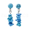 Synthetic Turquoise Dangle Stud Earrings EJEW-JE06371-01-2