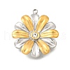 304 Stainless Steel & Rhinestone Pendants STAS-M123-02A-PG-1