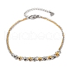 304 Stainless Steel Round Beads Link Bracelets BJEW-Q038-07GP-4