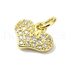 Heart Theme Brass Micro Pave Cubic Zirconia Charms KK-H475-56G-06-2