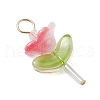 Transparent Colours Rainbow Glass Bugle Beads with Imitation Austrian Crystal Beads and 304 Stainless Steel Flat Head Pins and Iridescent Acrylic Bead Caps Pendants PALLOY-JF03486-4