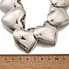 Iron 3D Heart Link Chain Choker Necklaces for Women NJEW-V003-02P-3