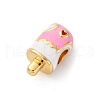 Brass Enamel European Beads KK-Q098-26G-B-1
