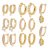 ARRICRAFT 12Pcs 6 Style Brass Micro Pave Clear Cubic Zirconia Hoop Earring Findings ZIRC-AR0001-29-1
