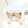 304 Stainless Steel ABS Imitation Pearl Dangle Stud Earrings EJEW-Z098-25G-1