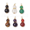 Natural Selenite/Amethyst/Black Onyx(Dyed & Heated)/Green Aventurine/Tiger Eye/Carnelian Pendants PALLOY-JF03692-1