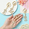 Golden Alloy Rhinestone Keychain KEYC-YW00105-01-6