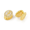 Oval with Ballerina Girl Brass Micro Pave Clear Cubic Zirconia Hoop Earrings for Women EJEW-Q391-36G-3