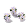Luminous Polymer Clay Rhinestone Floral Ball Beads CLAY-U002-01D-2