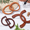 CHGCRAFT 6 Pcs 3 Styles Dyed Wood Bag Handles WOOD-CA0001-19-4