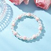 ABS Plastic Imitation Pearl Round Beads Stretch Bracelets for Women BJEW-JB11606-03-1