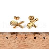 304 Stainless Steel Micro Pave Clear Cubic Zirconia Stud Earrings EJEW-I318-01G-03-5