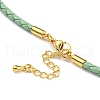 Leather Braided Cord Link Bracelets MAK-K022-01G-03-3