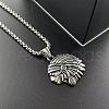 Stylish Punk Necklace Retro Native American Stainless Steel Pendant for Men RD0564-1
