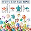 ARRICRAFT 160Pcs 16 Styless Synthetic Turquoise Dyed Beads Strands G-AR0005-96-2