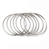 Non-Tarnish 7Pcs 304 Stainless Steel Thin Plain Bangle Sets BJEW-L664-022J-P-1