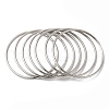 7Pcs 304 Stainless Steel Thin Plain Bangle Sets BJEW-L664-022J-P-1