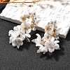 Alloy & 925 Sterling Silver & Acrylic Dangle Stud Earrings EJEW-Q013-07A-1