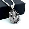 Greek Mythology Retro Stainless Steel Religion Oval with Jesus Pendant Necklaces for Men YI8638-4