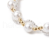3Pcs 3 Styles Round Shell Pearl & Natural Black Onyx & Carnelian Beaded Bracelets for Women BJEW-MZ00151-4