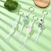 Nylon Threads Wrap Natural Gemstone Macrame Pouch Keychains KEYC-JKC00560-2