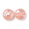 Rainbow Iridescent Plating Acrylic Beads OACR-A010-05A-1