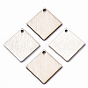 Unfinished Natural Poplar Wood Pendants WOOD-S045-110-1