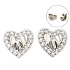 Brass Micro Pave Clear Cubic Zirconia Stud Earrings EJEW-M103-11P-4