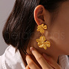 Flower 304 Stainless Steel Dangle Stud Earrings FS-WGB1EF4-01-4