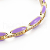 Brass Micro Pave Cubic Zirconia Link Chain Bracelet for Women BJEW-T020-05G-06-2