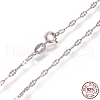 Anti-Tarnish Rhodium Plated 925 Sterling Silver Link Chain Necklaces STER-L059-16P-3